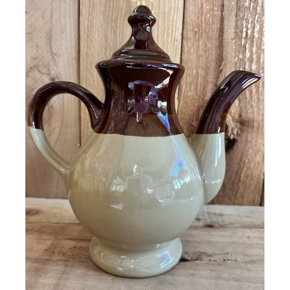 Vintage Interpur Pitcher Pottery Brown Made In Taiwan‎ Stoneware